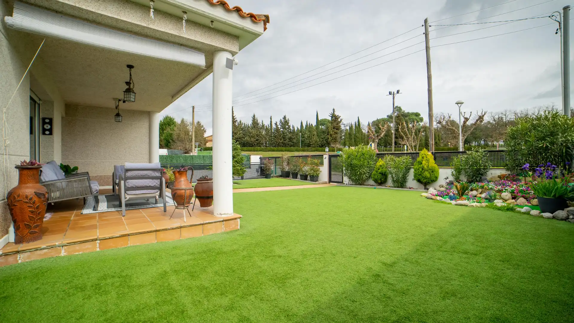 Terraza de Finca rústica en venta en Caldes de Malavella con Jardín privado, Terraza y Piscina