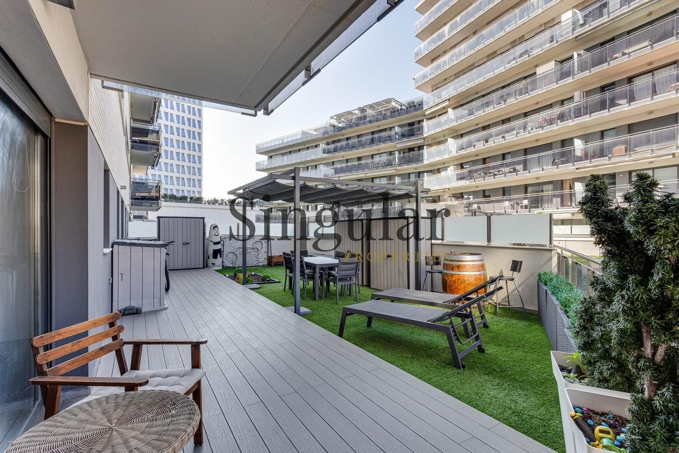 Terrace of Flat for sale in Badalona  with Heating, Private garden and Parquet flooring