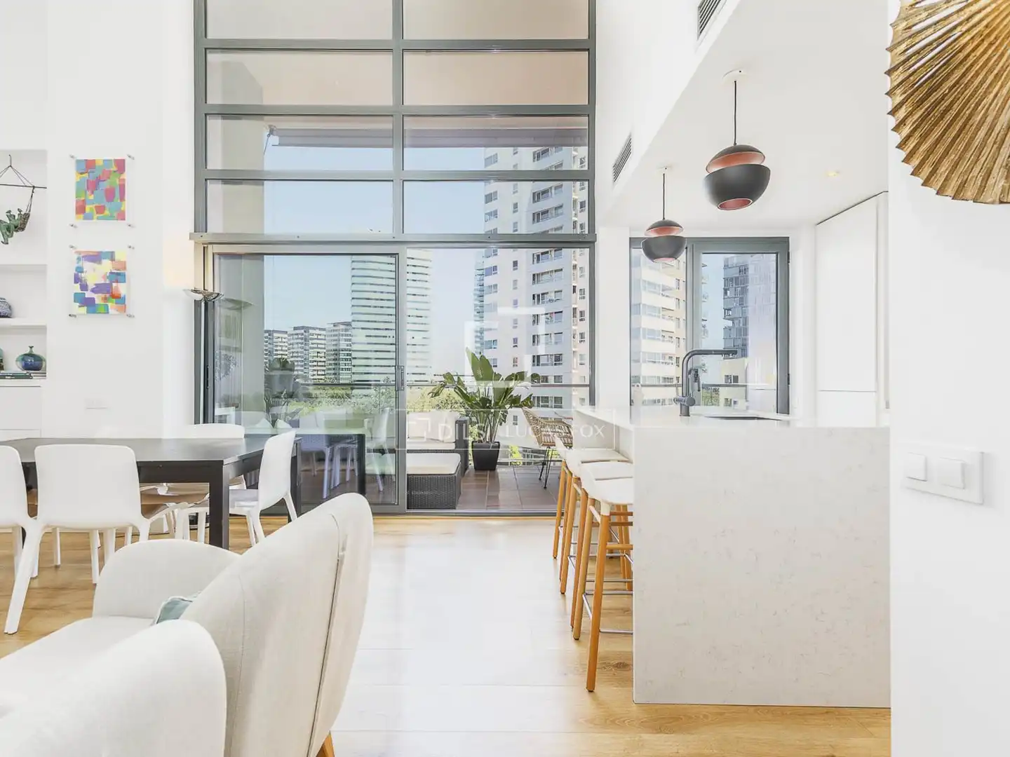 Living room of Flat for sale in Barcelona  with Air Conditioner, Private garden and Terrace