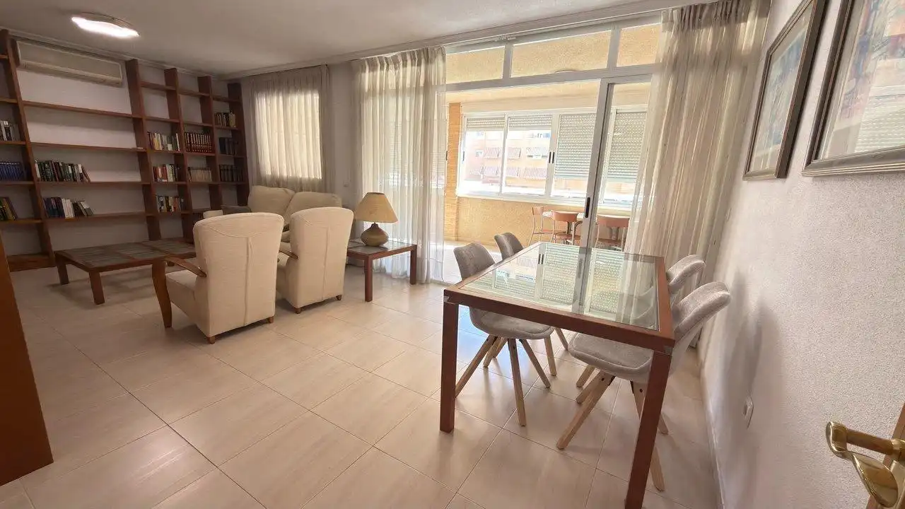 Sala d'estar de Pis de lloguer en Alicante / Alacant amb Aire condicionat, Terrassa i Moblat