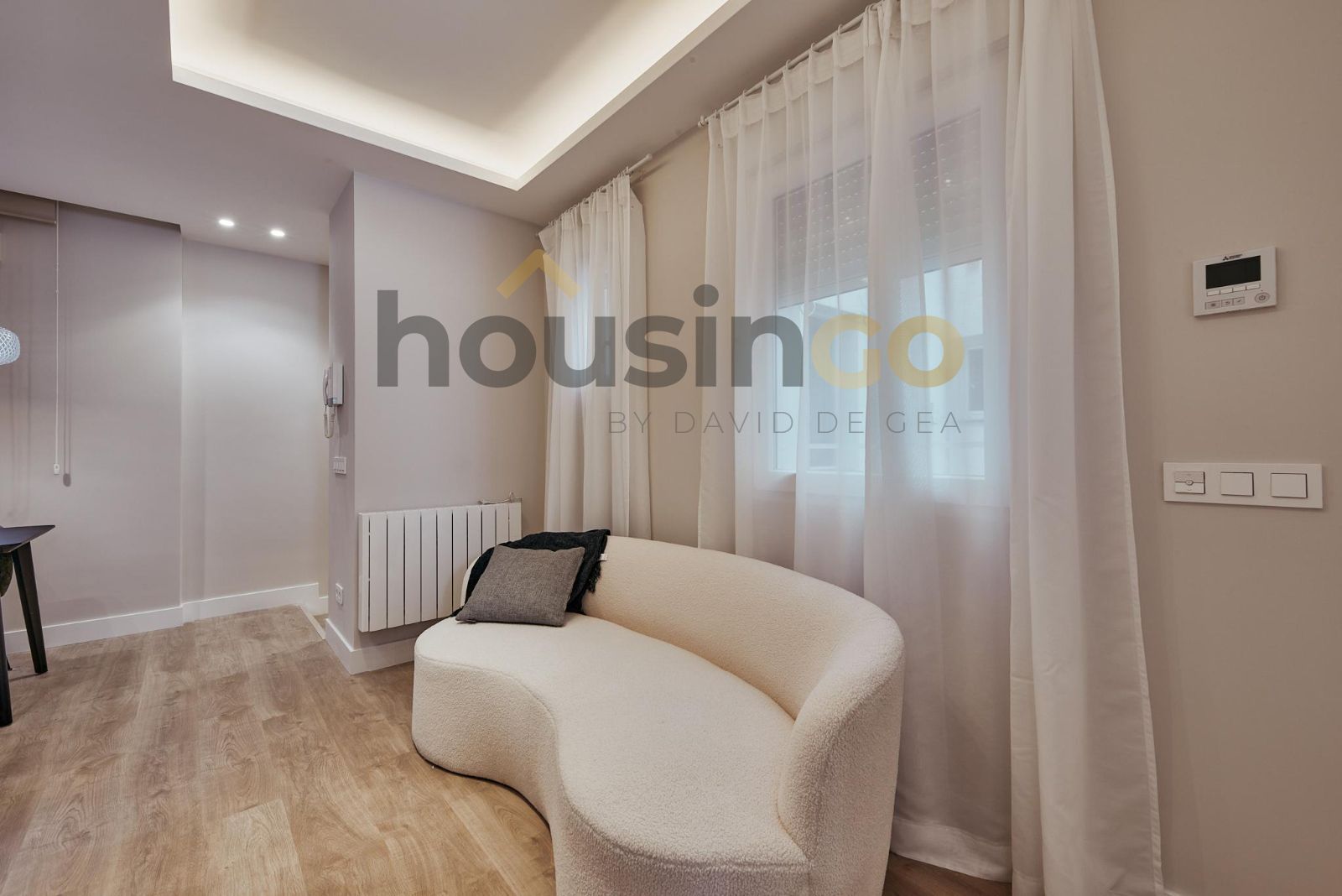 Sala de estar de Piso en venta en  Madrid Capital con Aire acondicionado, Calefacción y Parquet