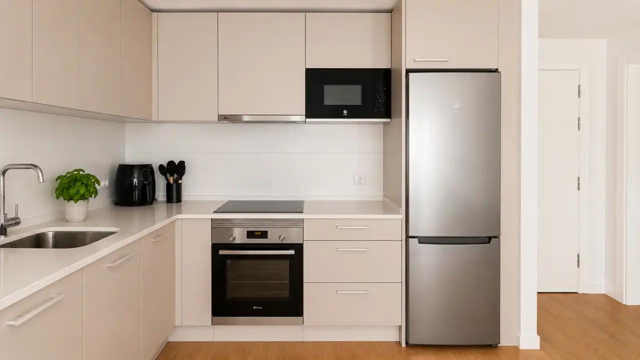 Cocina de Apartamento de alquiler en Marbella con Aire acondicionado, Calefacción y Terraza