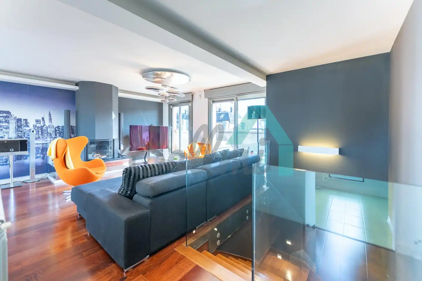 Wohnzimmer von Maisonette zum Verkauf in Oviedo  mit Heizung, Terrasse und Abstellraum