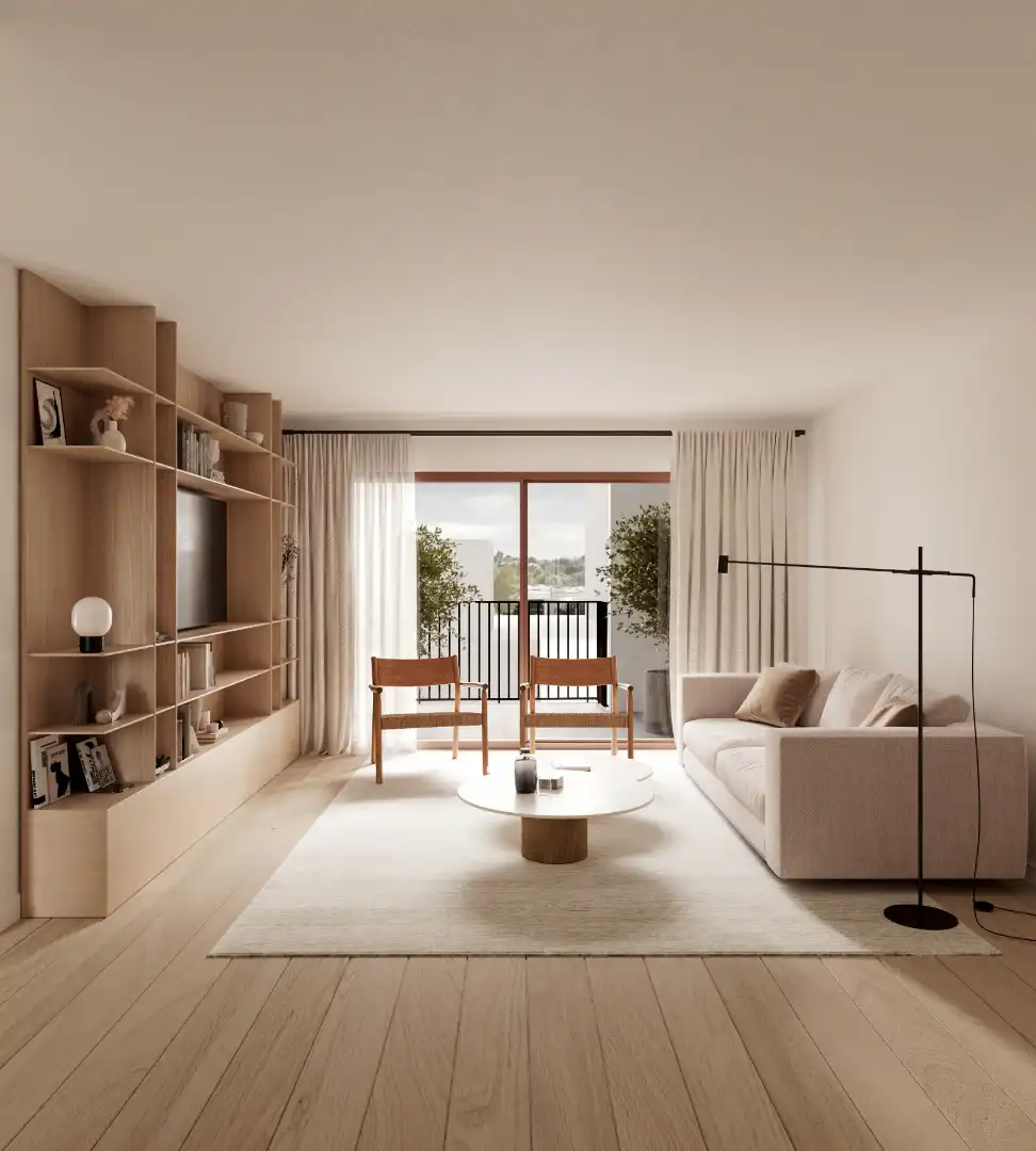 Wohnzimmer von Dachboden zum Verkauf in Palamós mit Klimaanlage, Heizung und Terrasse