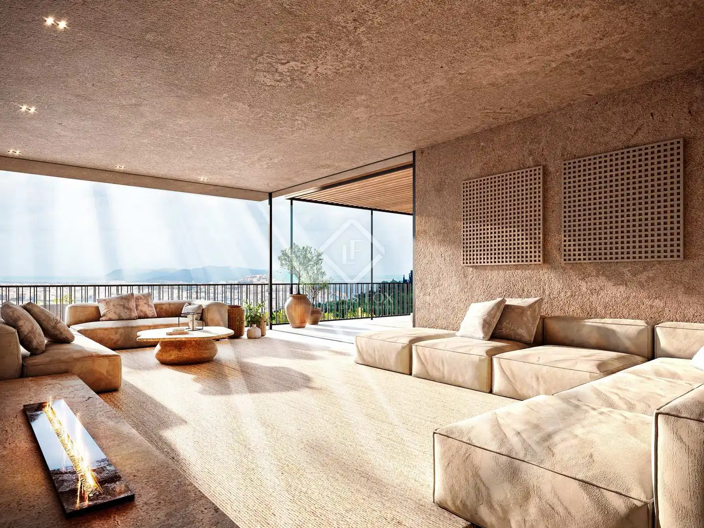 Living room of Houses for sale in Santa Eulària des Riu  with Air Conditioner, Private garden and Terrace