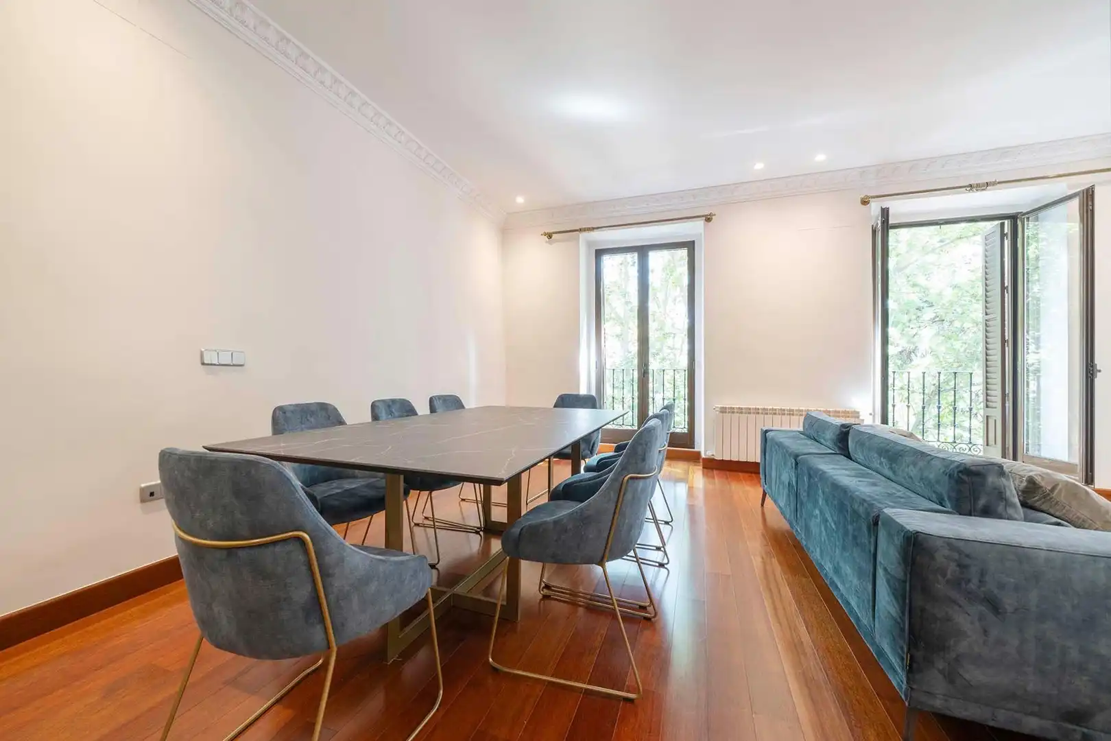Esszimmer von Wohnung zur Miete in Madrid mit Klimaanlage, Heizung und Balkon