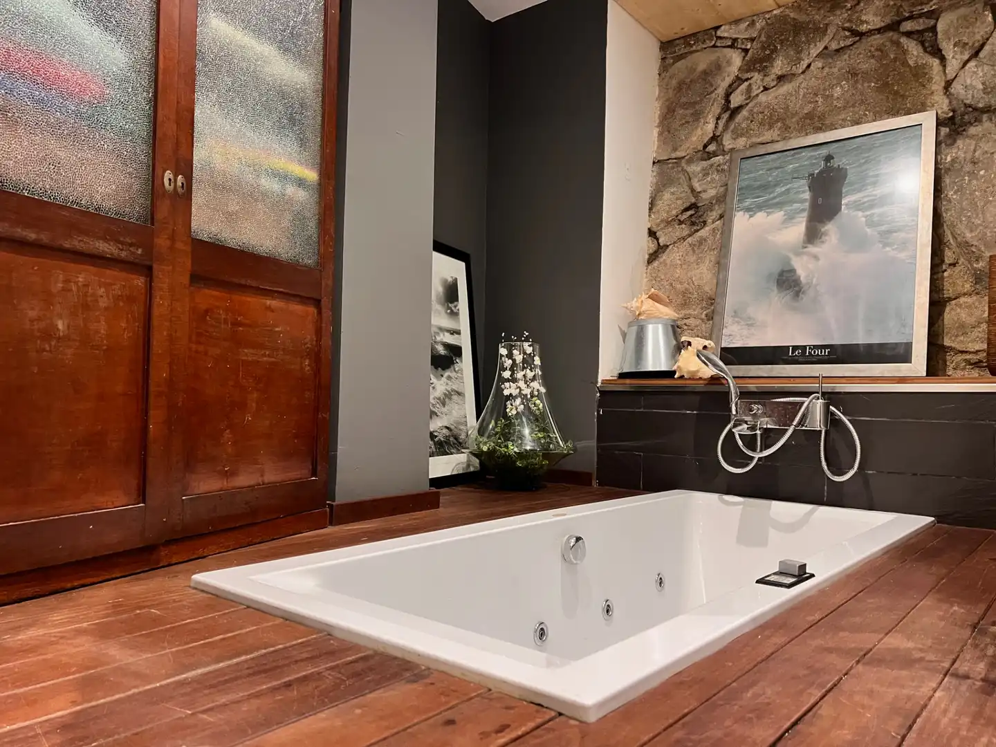 Badezimmer von Erdgeschoss zum Verkauf in Vilassar de Dalt mit Klimaanlage, Terrasse und Ofen