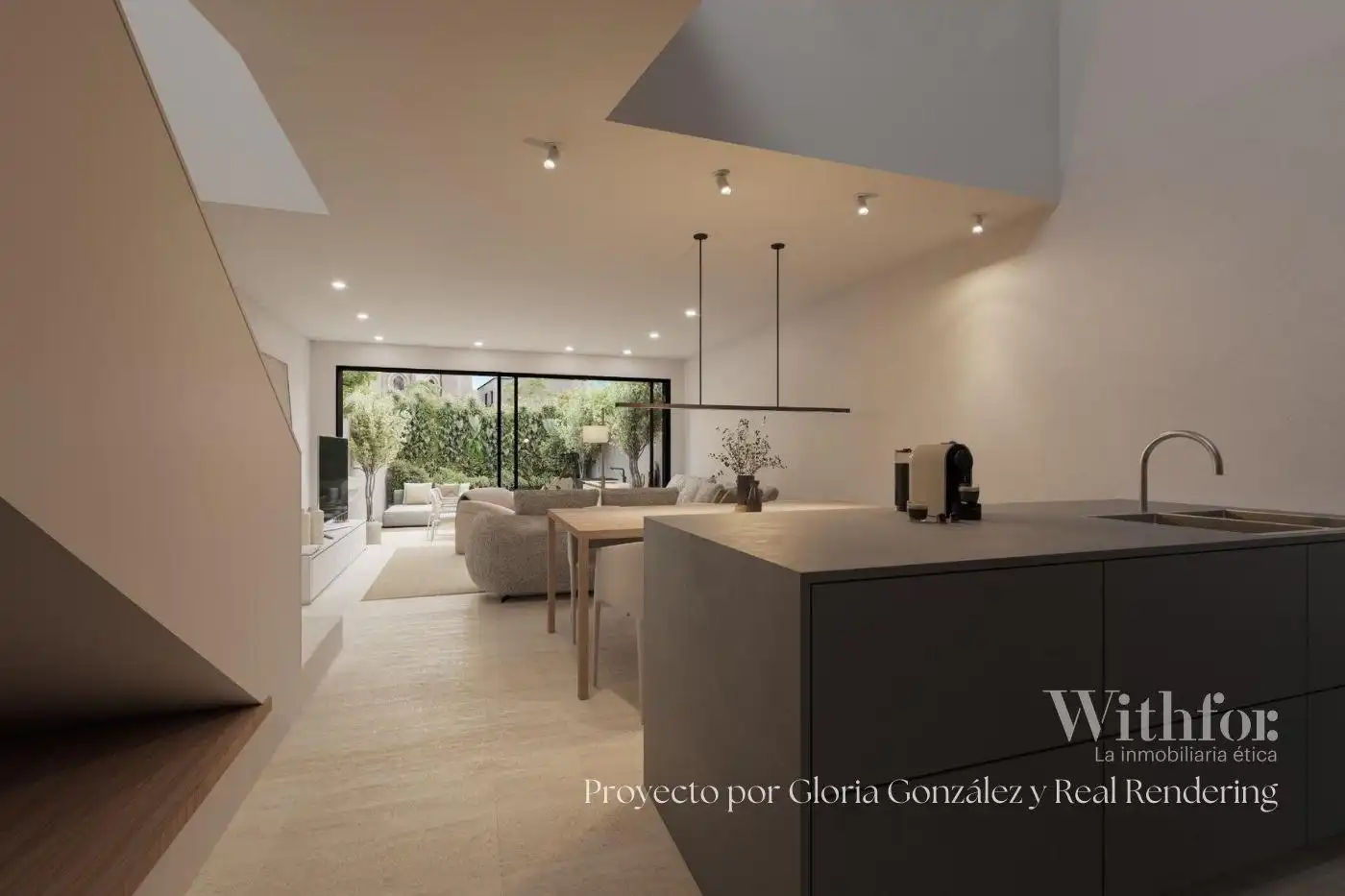 Sala de estar de Casa adosada en venta en Barcelona con Aire acondicionado, Jardín privado y Terraza