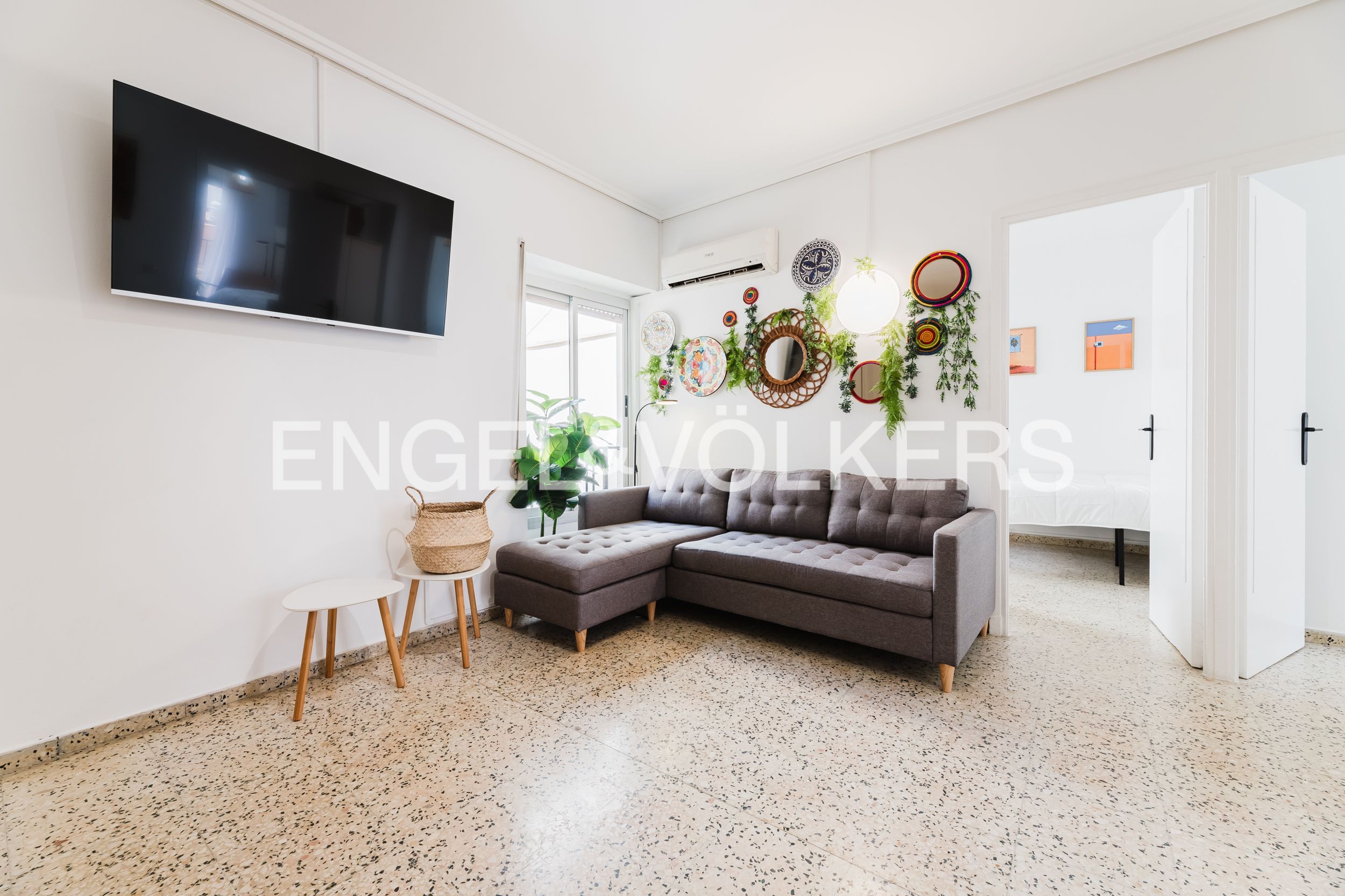 Living room of Flat for rent in  Valencia Capital  with Air Conditioner, Heating and Furnished