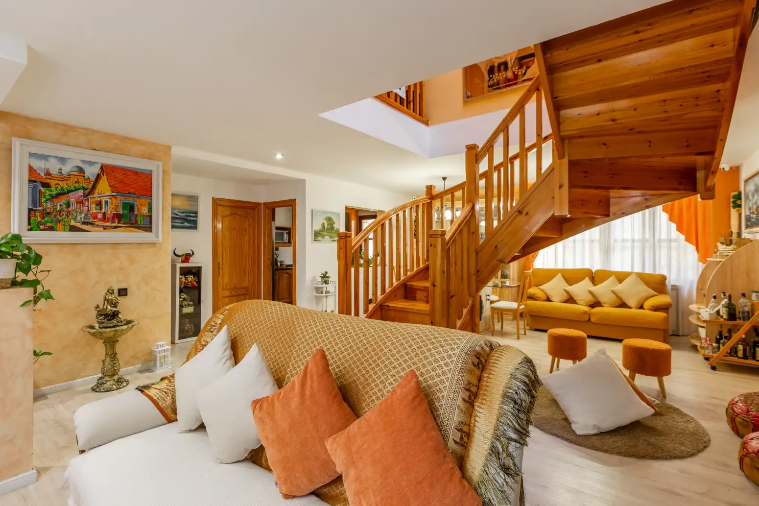 Sala de estar de Casa adosada en venta en Valle de Elorz / Elortzibar con Calefacción, Parquet y Terraza