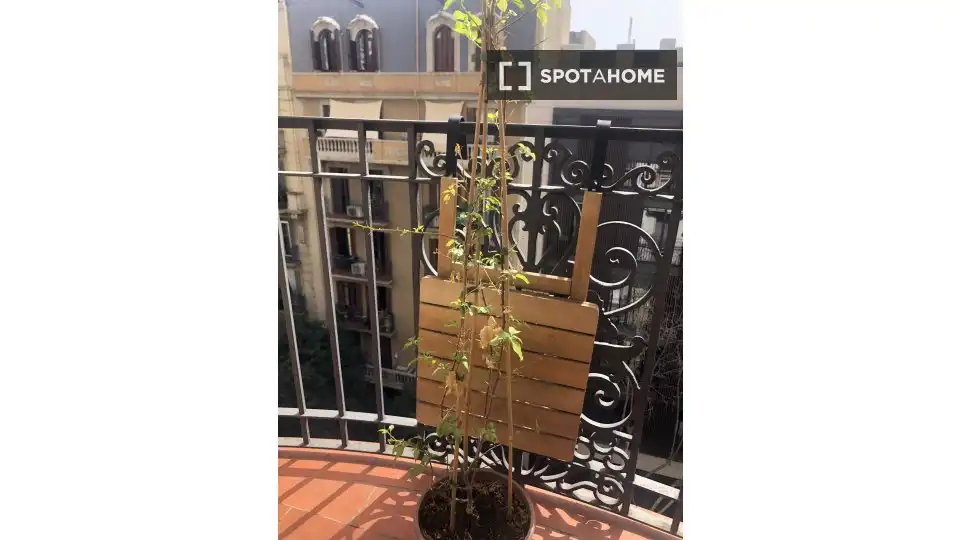 Balcony of Flat for rent in Barcelona  with Air Conditioner, Heating and Furnished