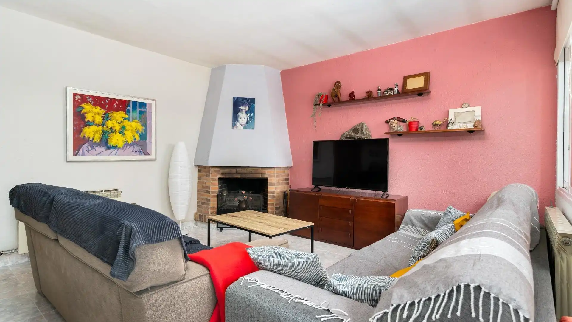 Sala de estar de Piso en venta en L'Ametlla del Vallès con Calefacción y Terraza