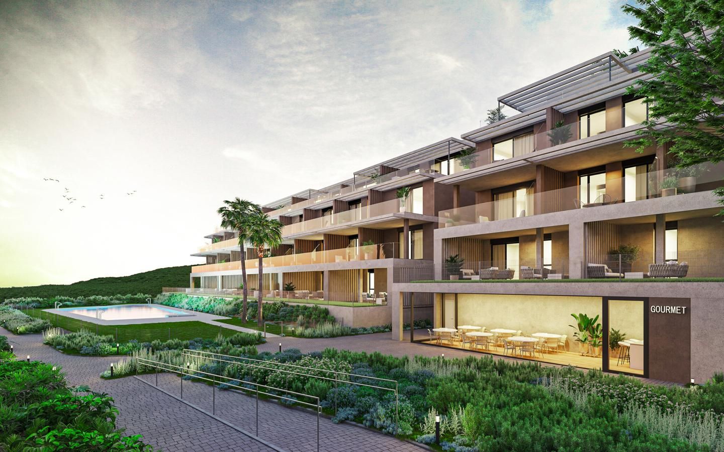 Exterior view of Apartment for sale in Estepona  with Air Conditioner, Heating and Private garden