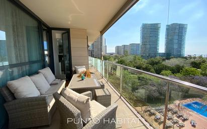 Terrace of Flat for sale in  Barcelona Capital  with Air Conditioner, Heating and Private garden