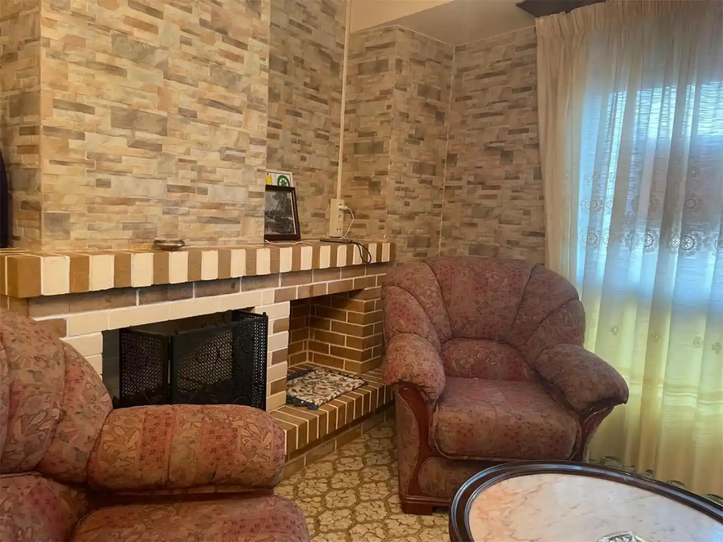 Sala de estar de Piso en venta en Ponteceso con Amueblado y Balcón