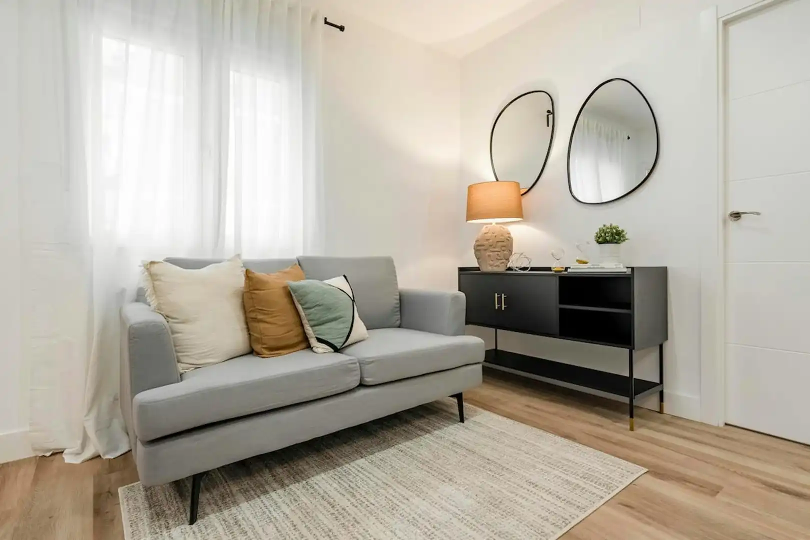 Wohnzimmer von Wohnung zur Miete in Madrid mit Klimaanlage, Möbliert und Waschmaschine