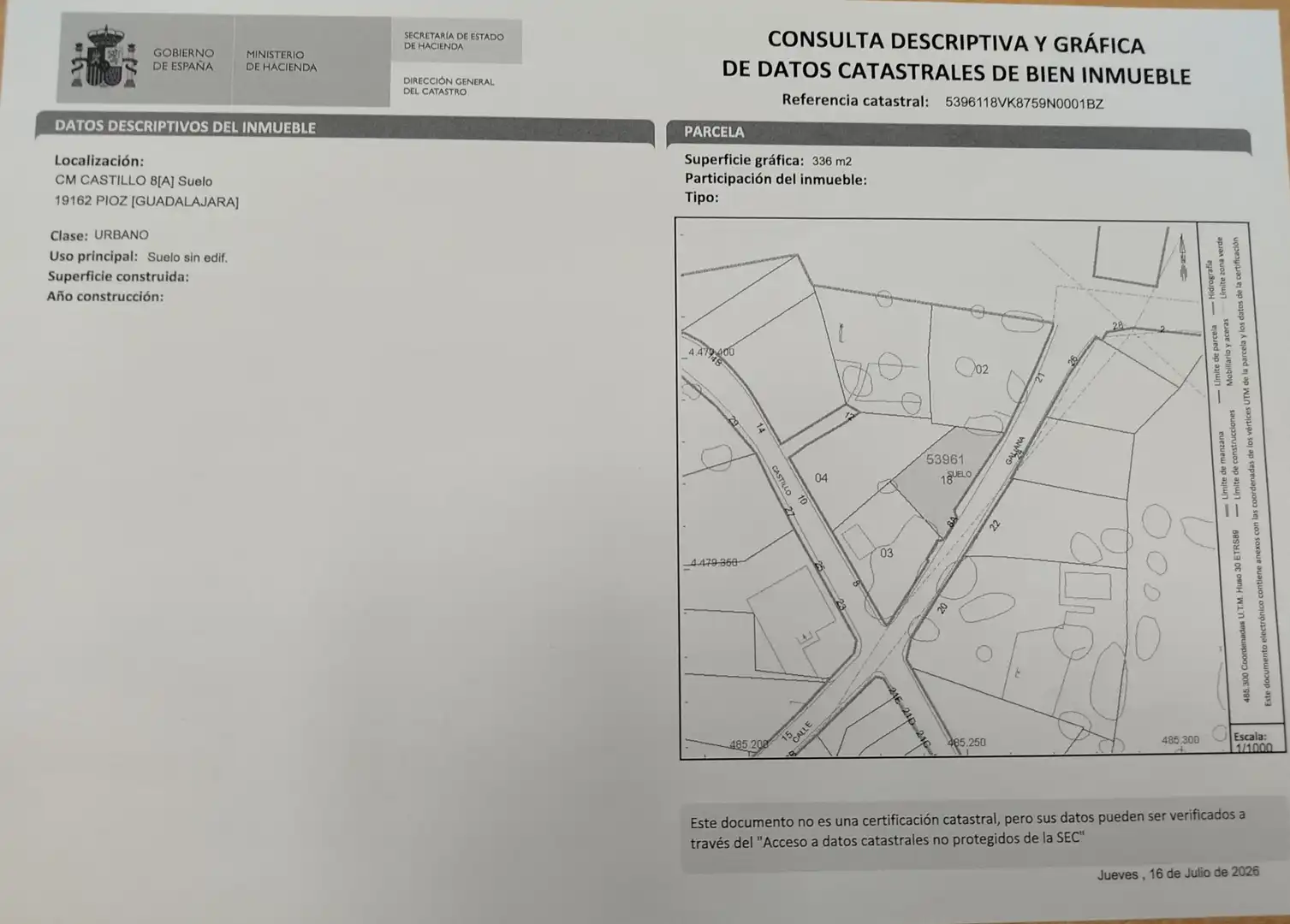 Terreno residencial en venta en Camino del Castillo