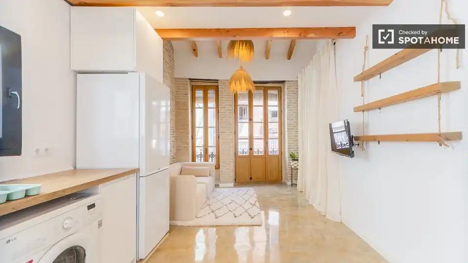 Wohnzimmer von Wohnungen zur untervermieten in Valencia mit Klimaanlage, Heizung und Terrasse