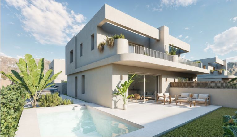 Vista exterior de Casa adosada en venda en Mutxamel amb Piscina comunitària
