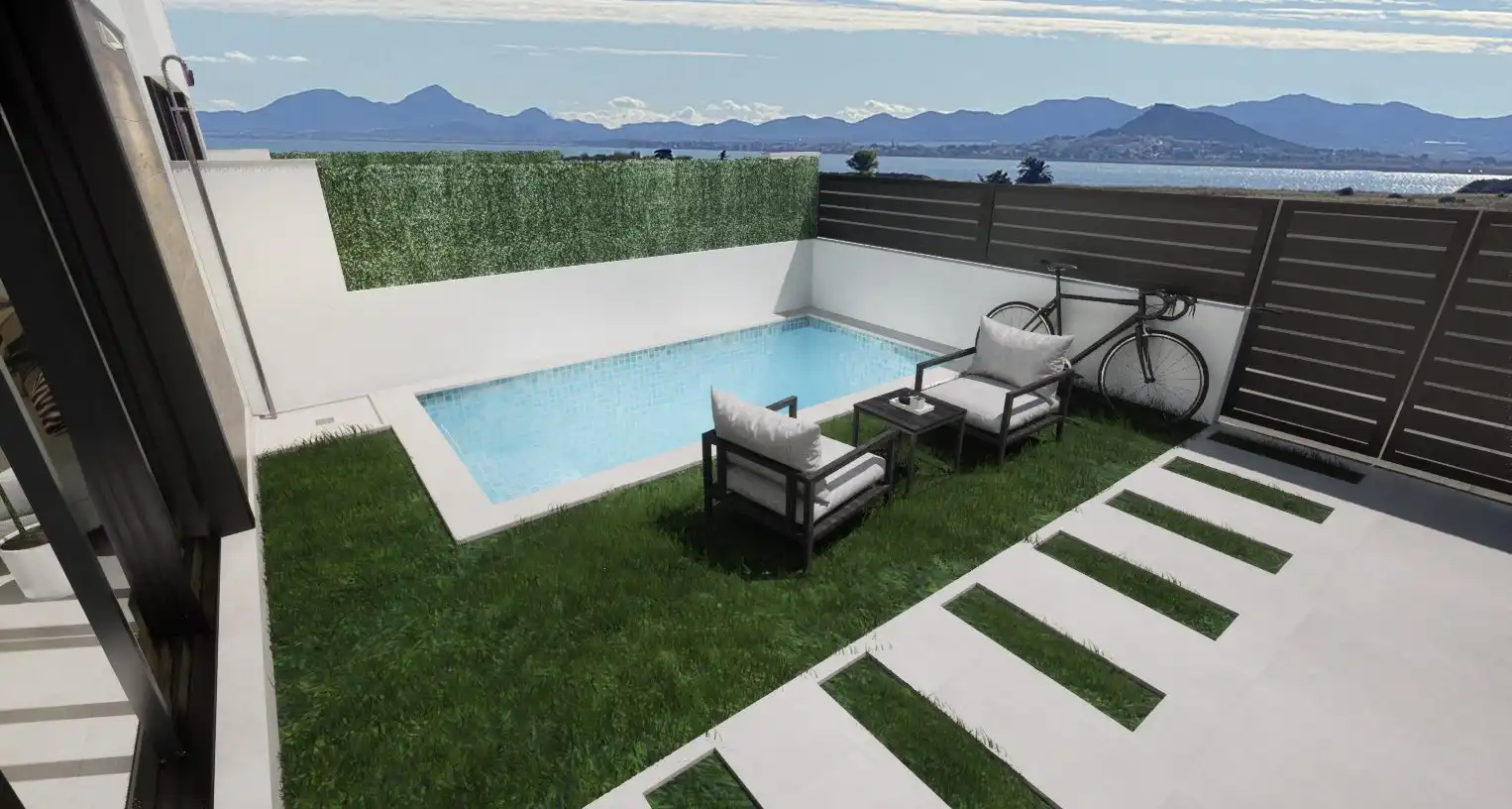 Piscina de Casa o xalet en venda en Los Alcázares amb Aire condicionat, Jardí privat i Terrassa