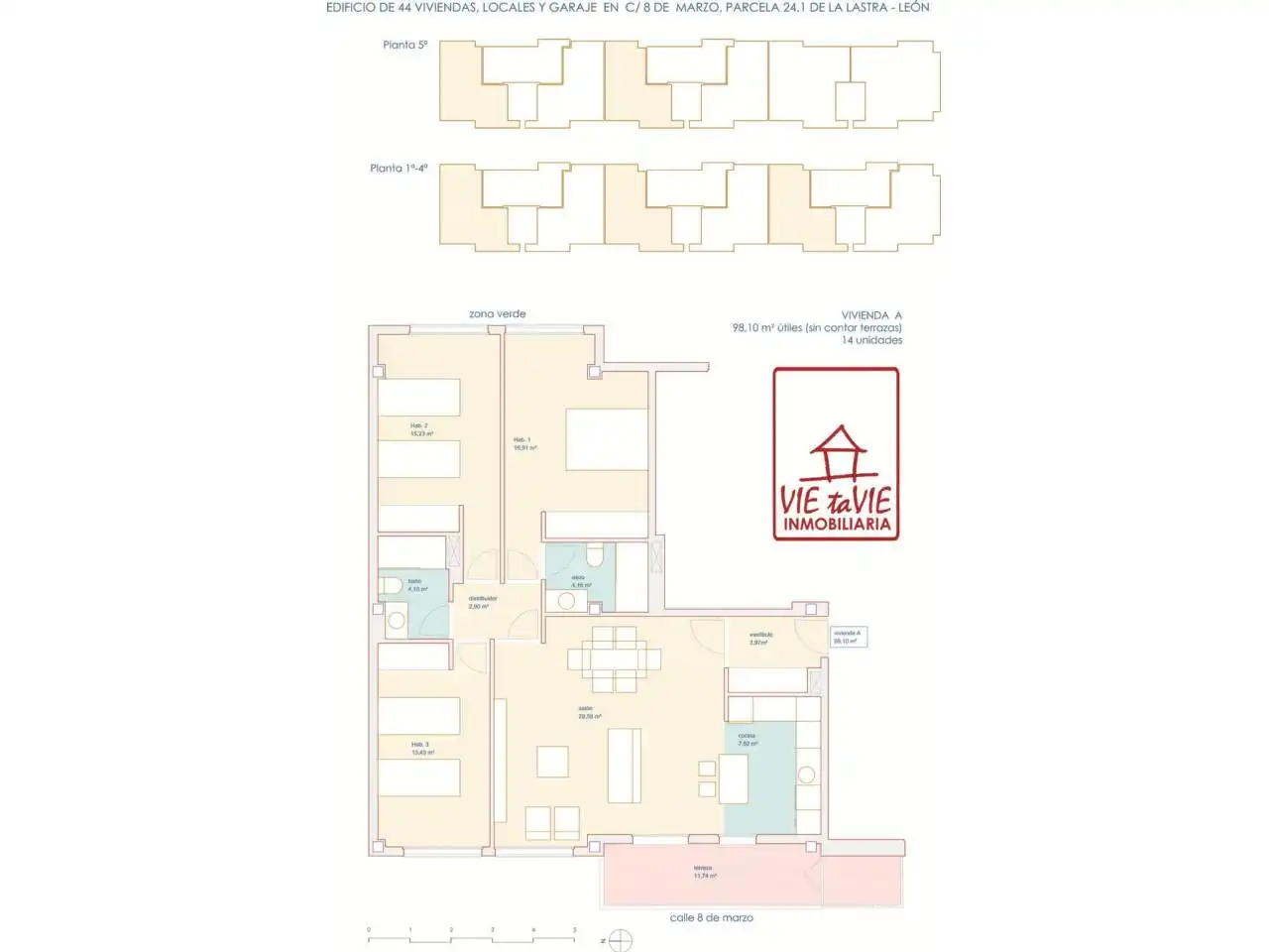 Piso en venta en León Capital  con Parquet y Terraza