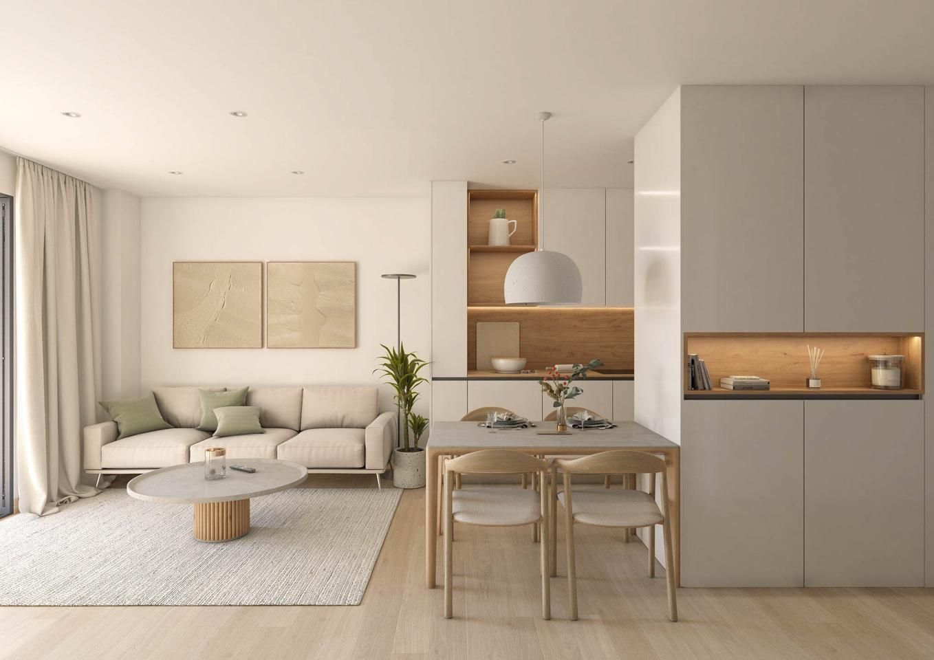 Sala d'estar de Apartament en venda en Mijas amb Aire condicionat, Calefacció i Jardí privat