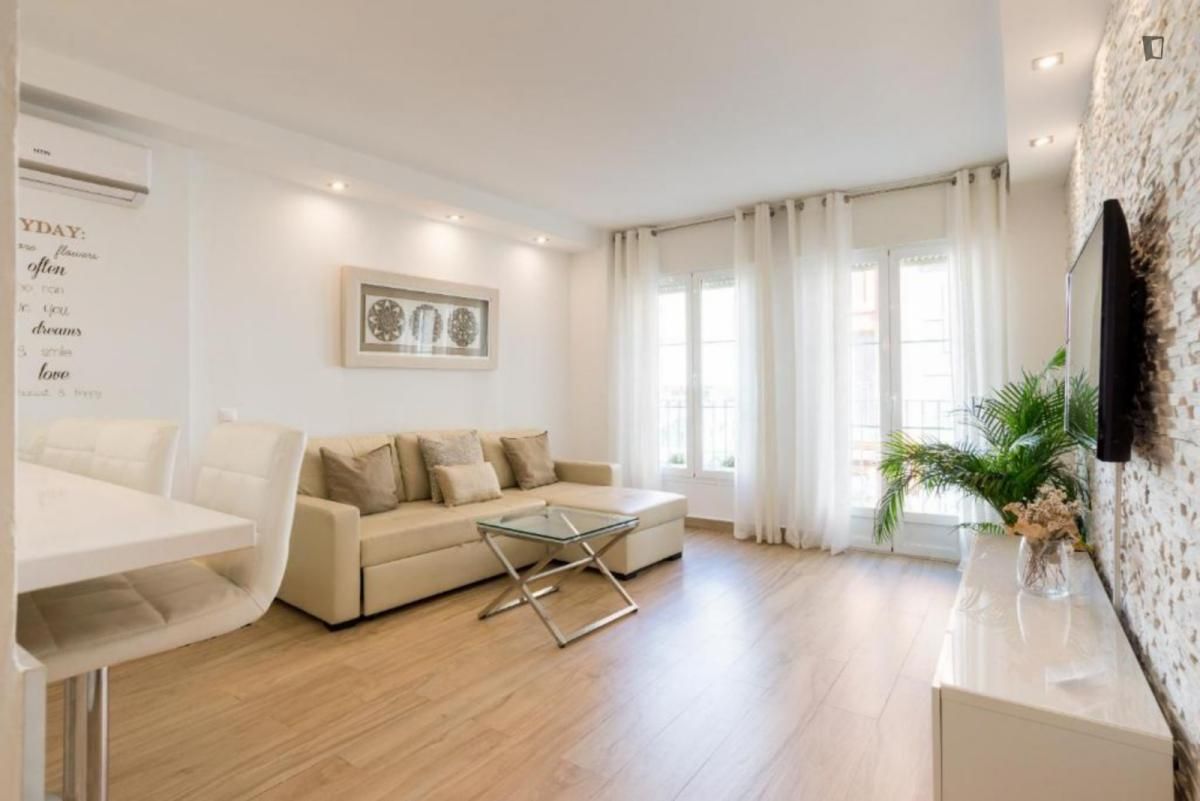 Sala d'estar de Apartament de lloguer en Málaga Capital amb Aire condicionat, Calefacció i Moblat