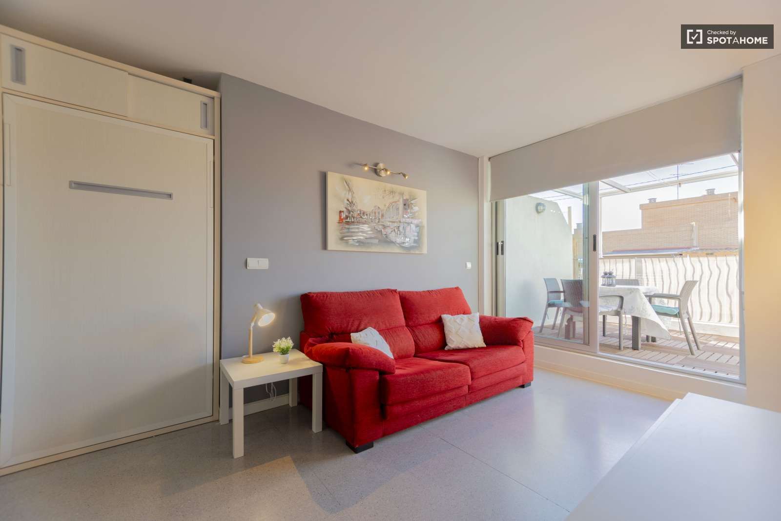 Dormitori de Estudi per a compartir en  Valencia Capital amb Aire condicionat i Terrassa