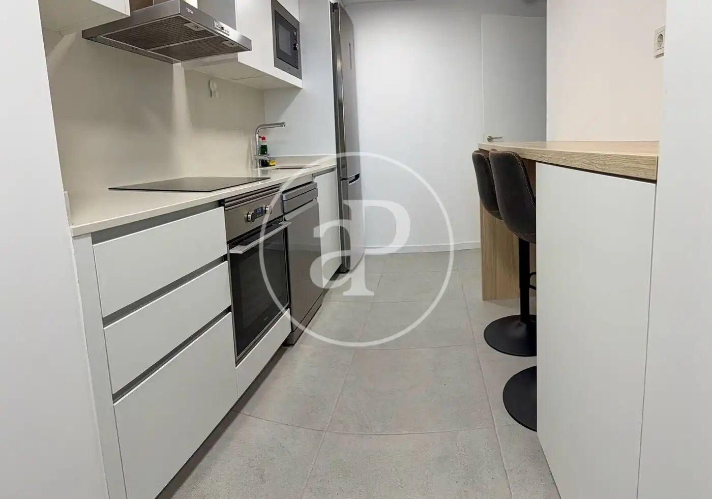 Kitchen of Flat for rent in Valencia  with Air Conditioner, Heating and Private garden