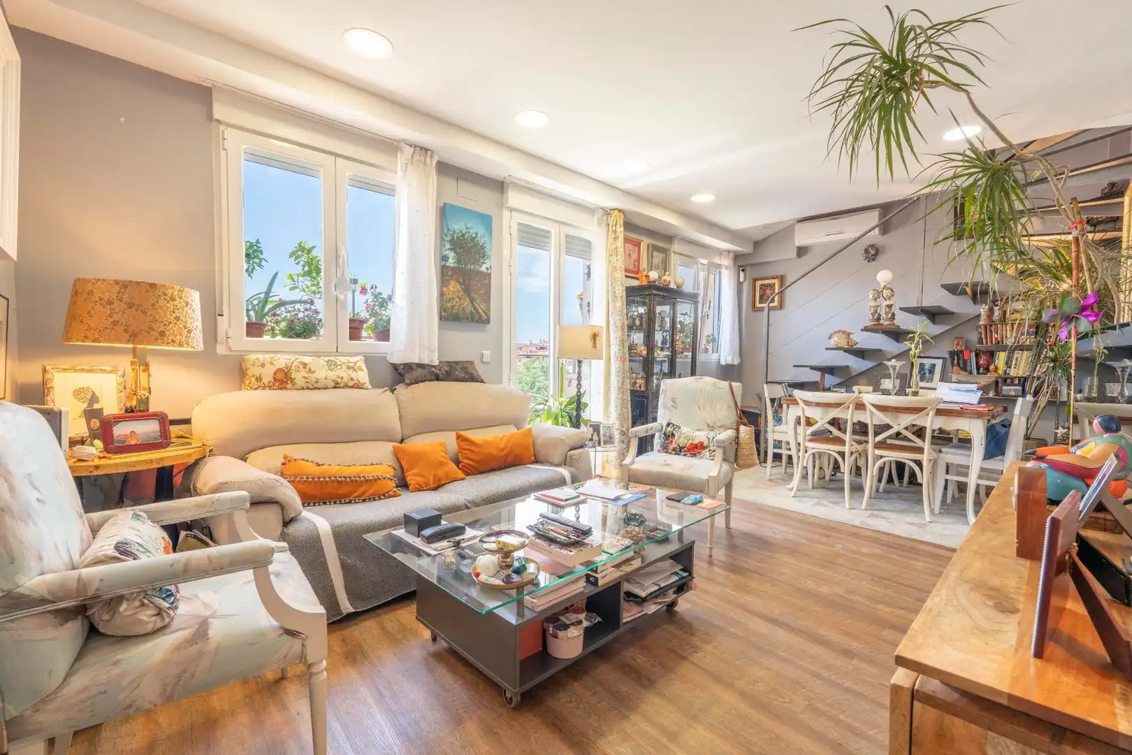 Wohnzimmer von Maisonette zum Verkauf in Madrid mit Terrasse