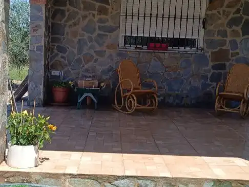Terraza de Finca rústica en venta en La Haba  con Jardín privado, Parquet y Piscina