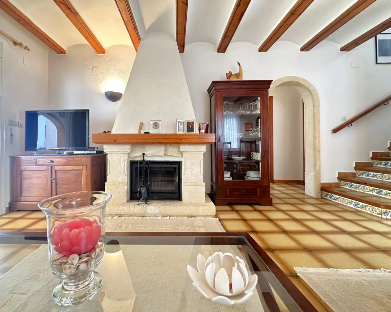 Sala de estar de Casa o chalet en venta en Moraira con Aire acondicionado, Calefacción y Jardín privado