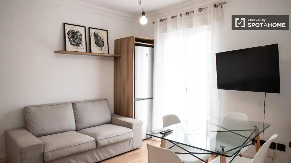 Living room of Flat for rent in Madrid  with Air Conditioner, Heating and Furnished