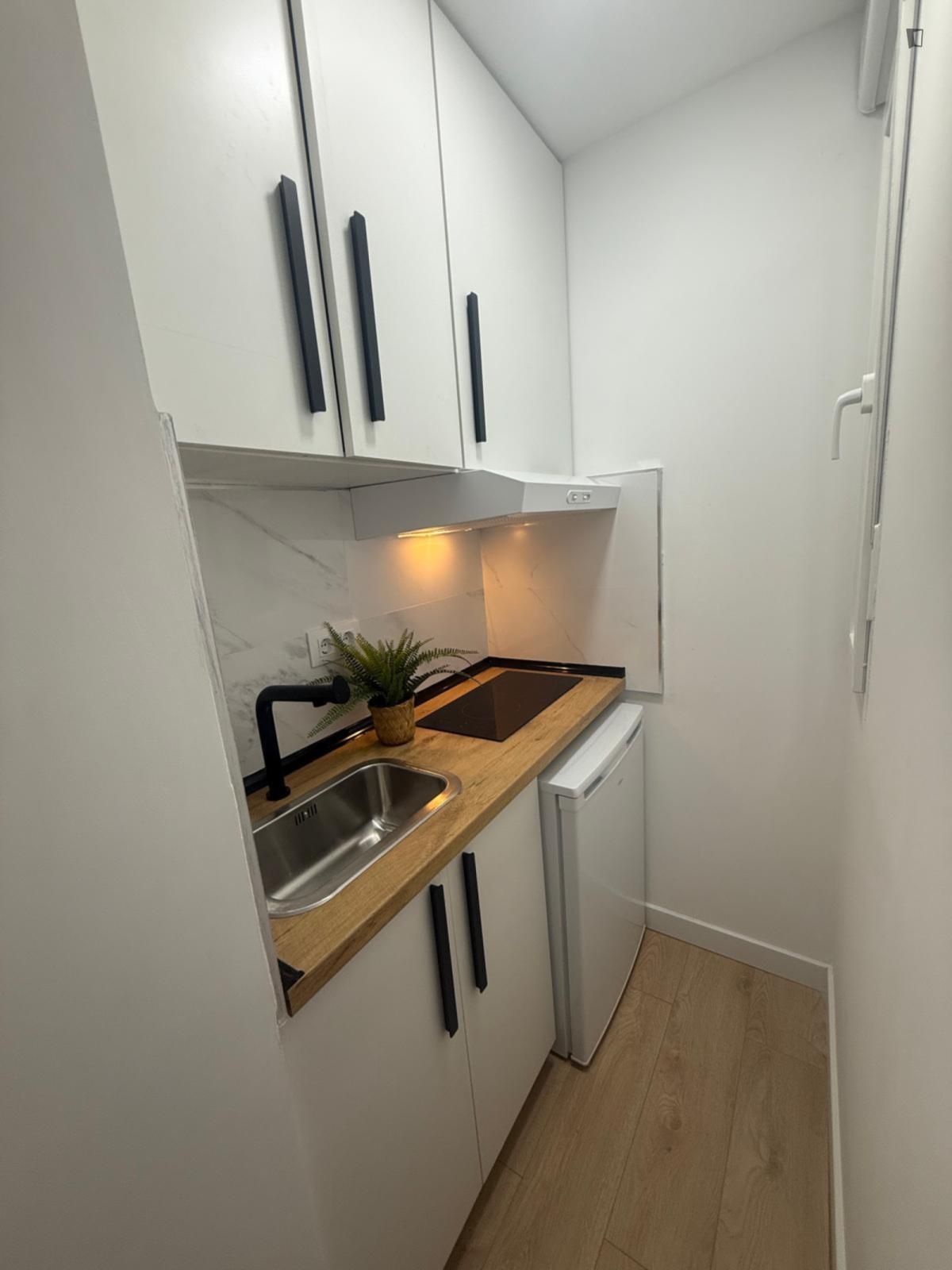 Cuina de Estudi de lloguer en  Madrid Capital amb Aire condicionat, Moblat i Rentadora
