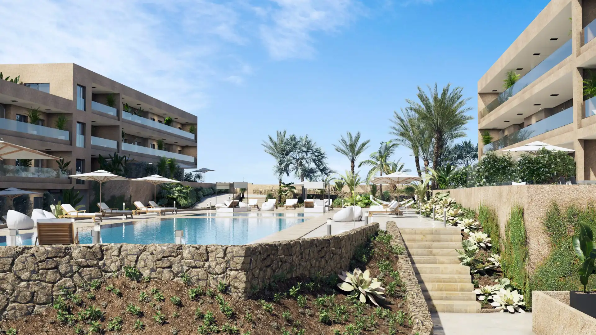 Schwimmbecken von Wohnung zum Verkauf in Granadilla de Abona mit Klimaanlage, Privatgarten und Terrasse