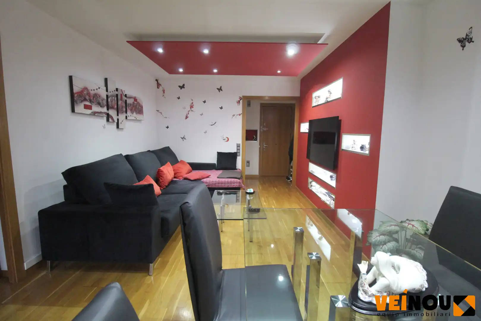 Sala d'estar de Pis en venda en Esplugues de Llobregat amb Calefacció, Parquet i Balcó