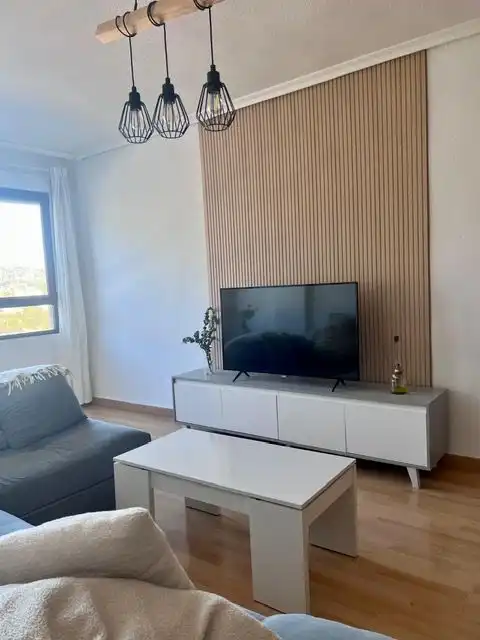 Sala d'estar de Pis en venda en Calpe / Calp amb Aire condicionat i Moblat