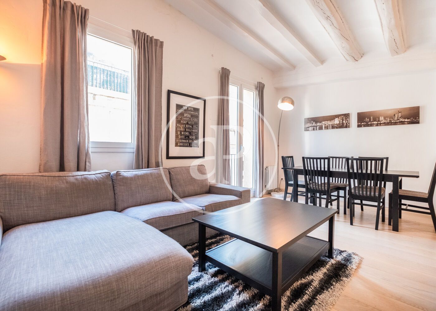 Sala d'estar de Pis en venda en  Barcelona Capital amb Aire condicionat, Calefacció i Moblat