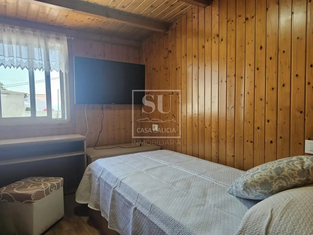 Schlafzimmer von Haus oder Chalet zur Miete in Baiona mit Privatgarten, Terrasse und Möbliert
