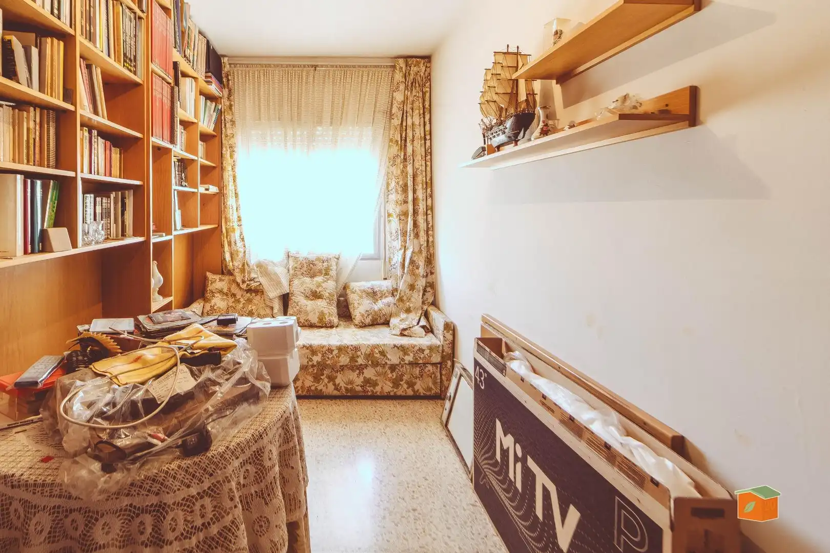 Sala de estar de Piso en venta en Santa Bàrbara con Amueblado y Balcón