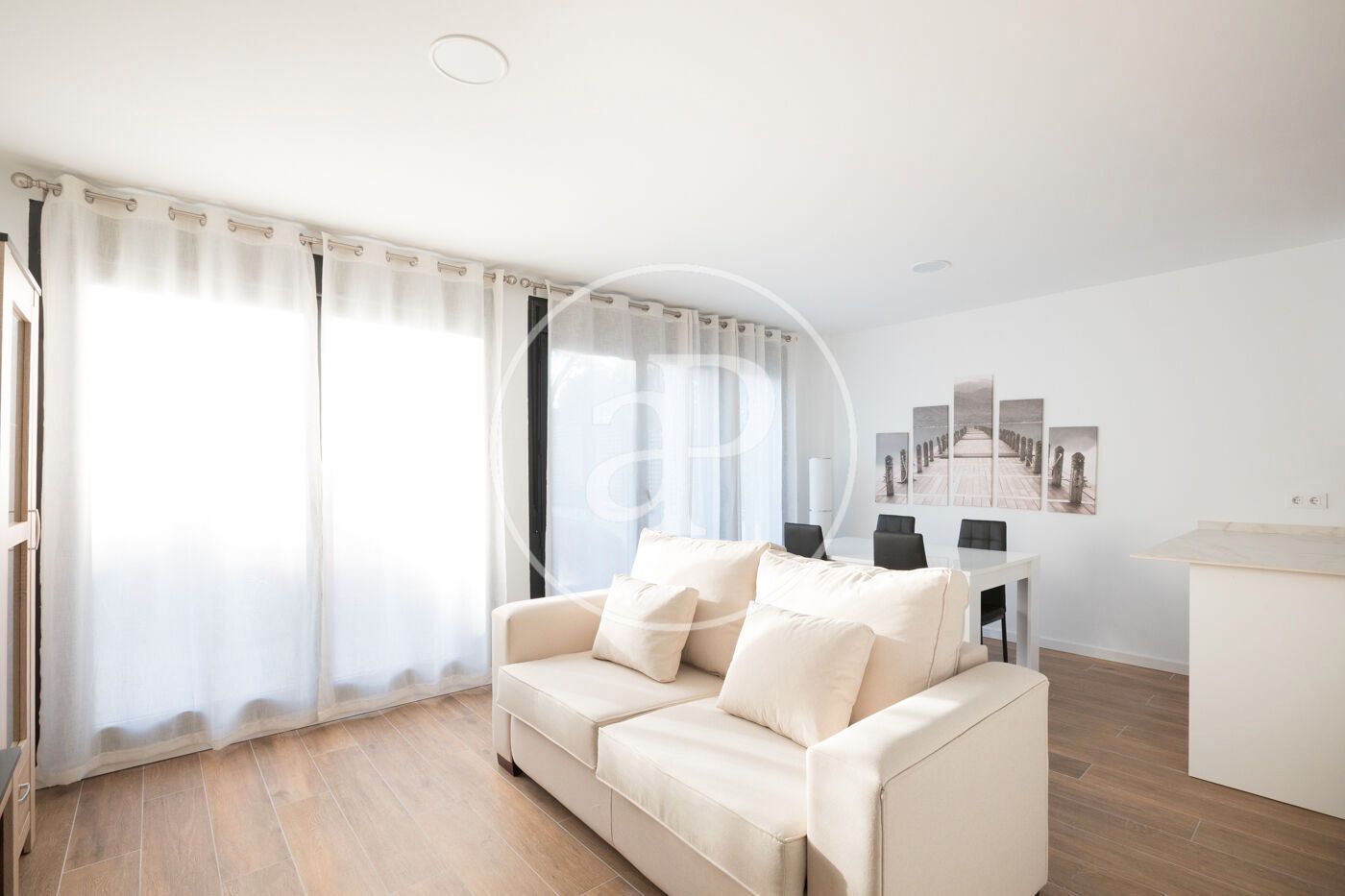 Living room of Flat to rent in  Madrid Capital  with Air Conditioner, Heating and Furnished