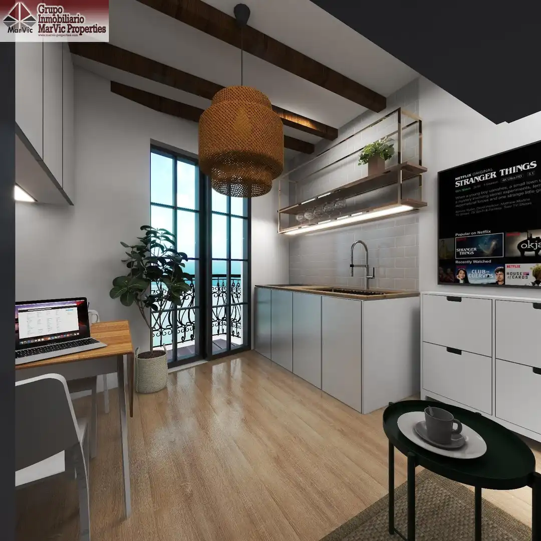 Cocina de Apartamento en venta en Villajoyosa / La Vila Joiosa con Aire acondicionado, Terraza y Amueblado