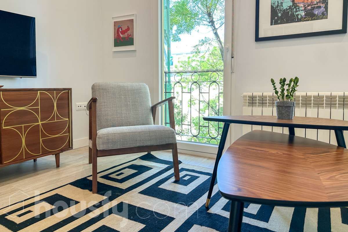 Sala de estar de Piso en venta en  Madrid Capital con Aire acondicionado, Calefacción y Amueblado