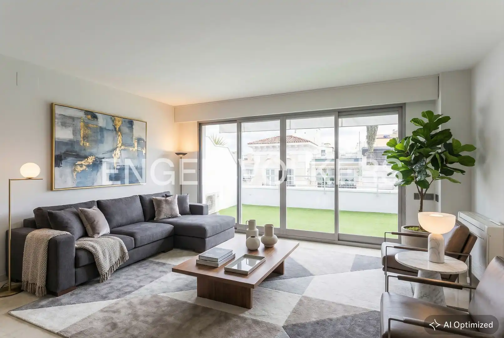 Sala d'estar de Àtic de lloguer en Madrid amb Aire condicionat, Calefacció i Parquet