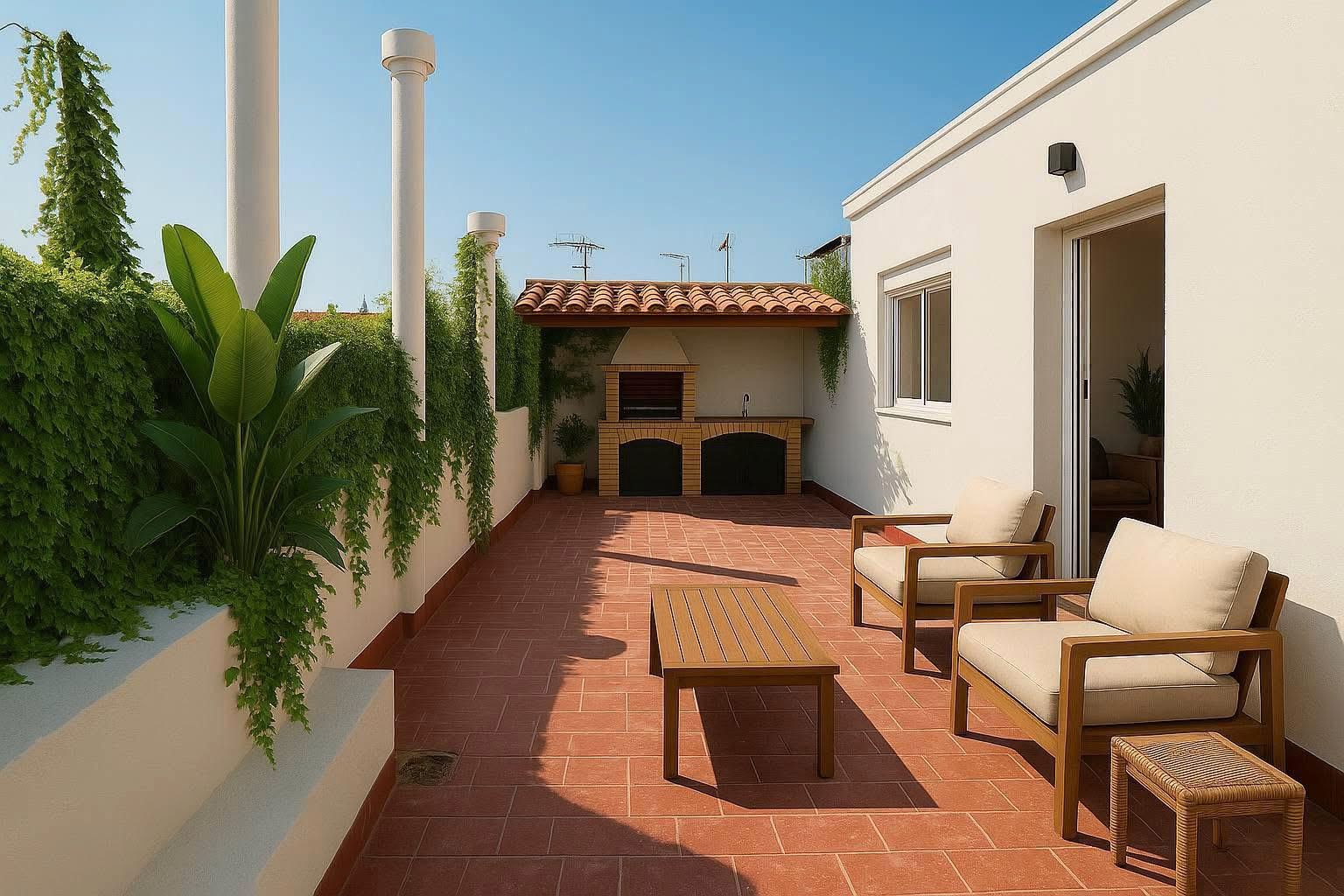 Terrace of Duplex for sale in Vilanova i la Geltrú  with Air Conditioner, Heating and Parquet flooring