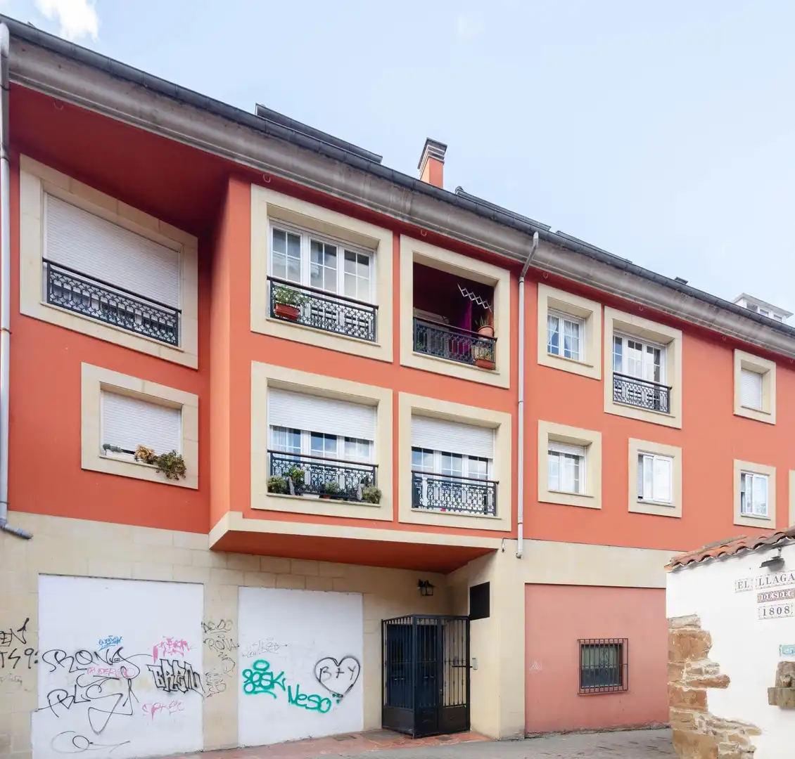 Vista exterior de Piso en venta en Mieres (Asturias) con Calefacción, Amueblado y Balcón