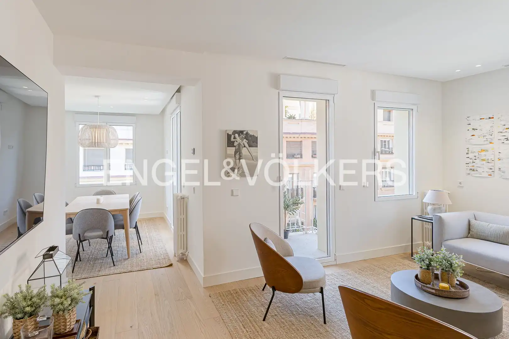 Wohnzimmer von Wohnung zur Miete in Madrid mit Klimaanlage, Heizung und Terrasse