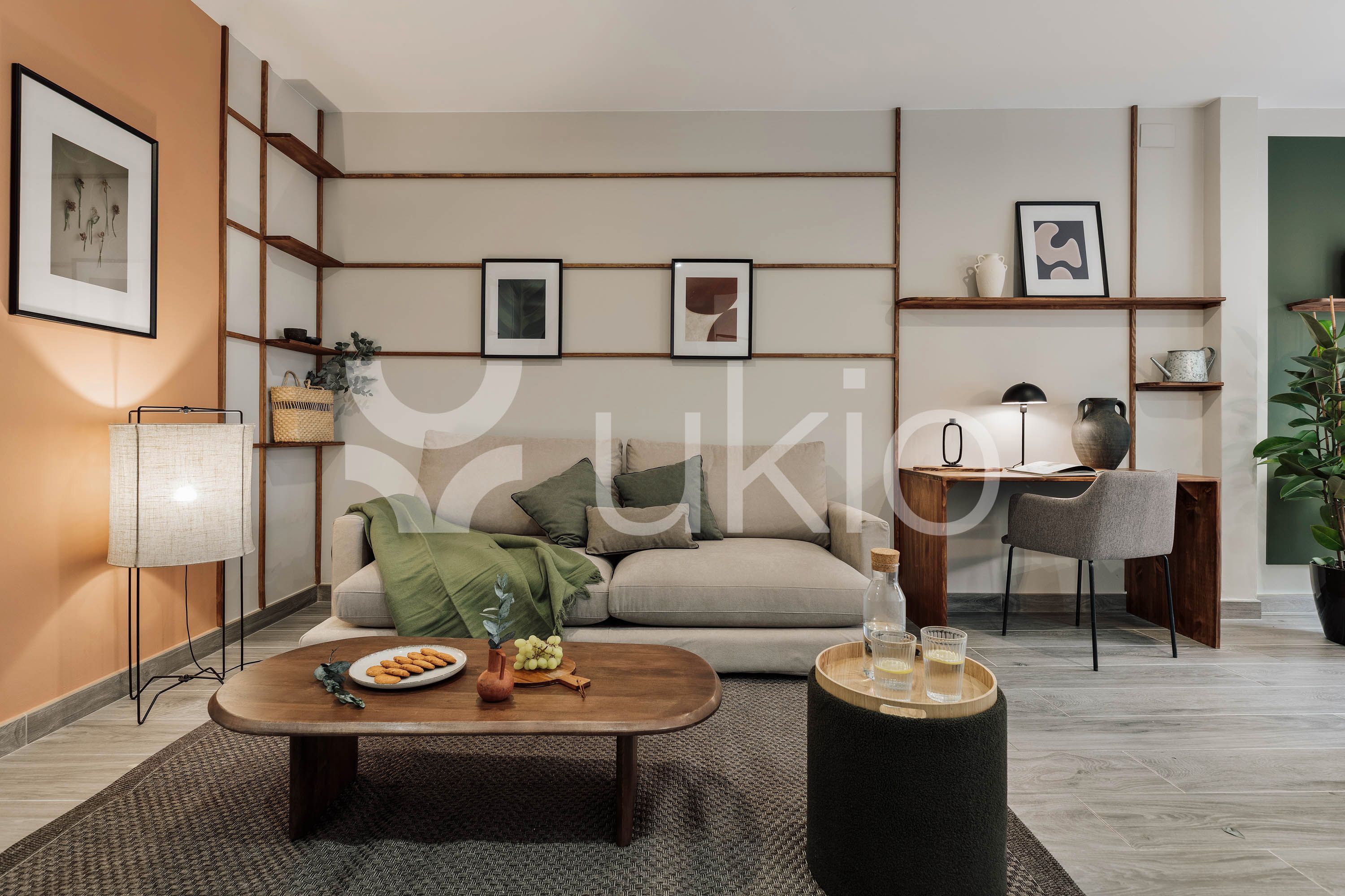 Sala d'estar de Apartament de lloguer en  Barcelona Capital amb Aire condicionat, Calefacció i Moblat
