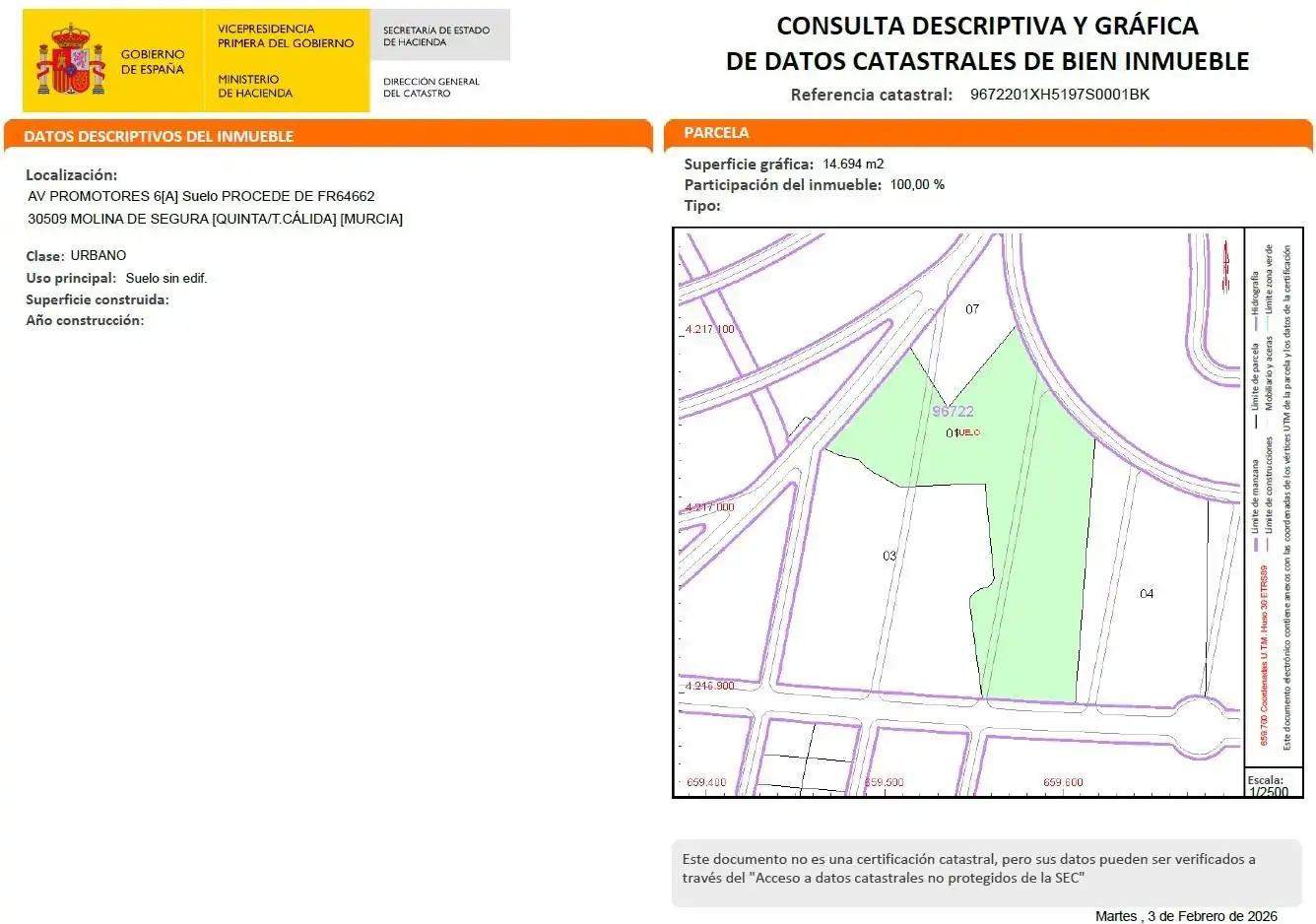 Residencial en venta en Molina de Segura
