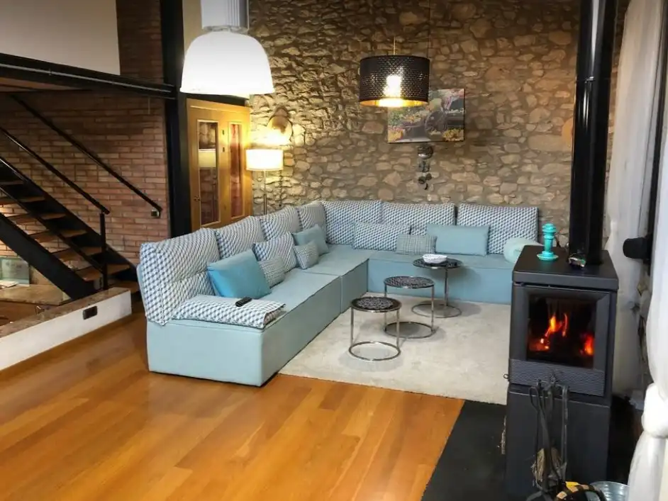 Sala de estar de Casa o chalet de alquiler en Alàs I Cerc con Jardín privado, Parquet y Terraza